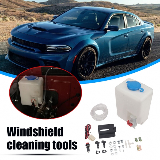 12V Universal Windscreen Washer Pump Bottle Kit Cleaning Tools For Classic Cars Windshield Washer Fluid Windscreen Cleaning Pump
