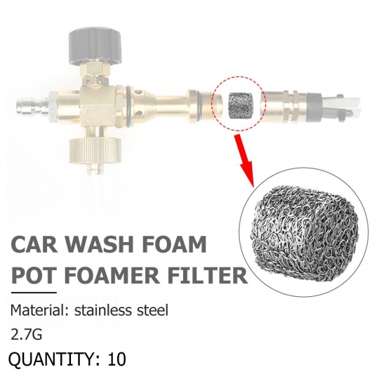 10Pcs Foam Spray Gun Mesh Filter High Quality Foam Generator Stainless Steel Small Piece Elements Personal Car Parts Accessories