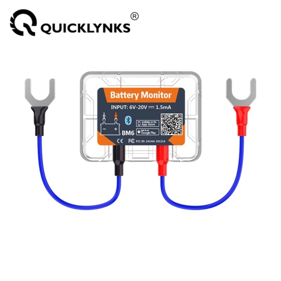 Quicklynks Wireless Bluetooth 4-0 12V Battery Monitory Bm6 Car Battery Health App Monitoring Battery Tester For Android Ios Hot
