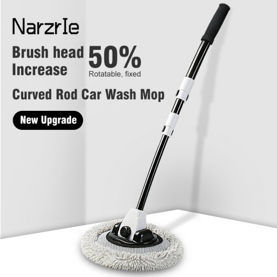 2022 New 15 Degree Bend Car Cleaning Brush Car Wash Brush Chenille Broom Telescoping Long Handle Cleaning Mop Cleaning Tools