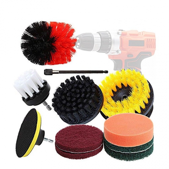 Electric Drillbrush Scrub Pads Grout Power Drills Scrubber Cleaning Brush Tub Car Cleaner Tools Kit For Automobile Care