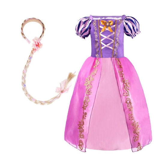 Children Girl Rapunzel Dress Kids Tangled Disguise Carnival Girl Princess Costume Birthday Party Gown Outfit Clothes 2-8 Years