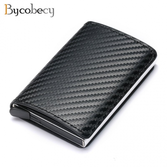 Customized Wallet 2022 Credit Card Holder Men Wallet Rfid Aluminium Box Bank Card Holder Vintage Leather Wallet With  Clips