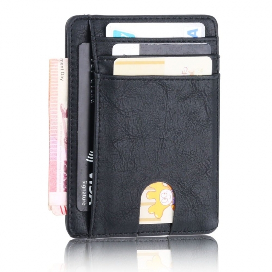 Thinkthendo Slim Rfid Blocking Leather Wallet Credit Id Card Holder Purse  Case For Men Women 2020 Fashion Bag 11-5X8X0-5Cm