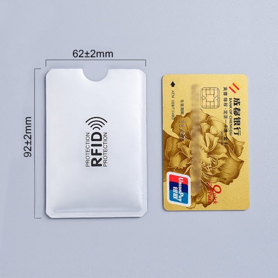 Anti Rfid Wallet Blocking Reader Lock Bank Card Holder Id Bank Card Case Protection Metal Credit Card Holder Aluminium 6*9-3Cm