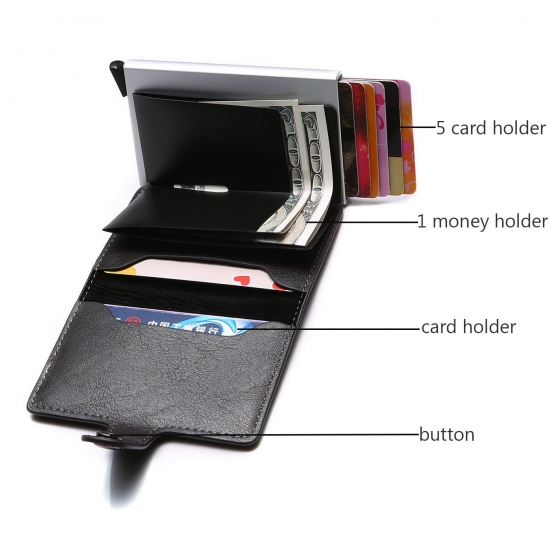 2022 Rfid Men Card Wallets Free Name Engraving Carbon Fiber Card Holder Slim Mini Wallet Small  Bag Male Purses