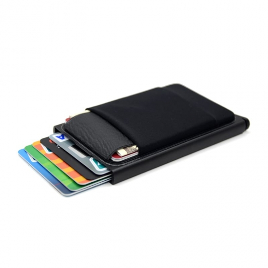 Yuecimie Thin Pop-out Rfid Metal Card Holder Slim Aluminum Wallet Elasticity Back Pouch Id Credit Card Holder Travel Cardholder