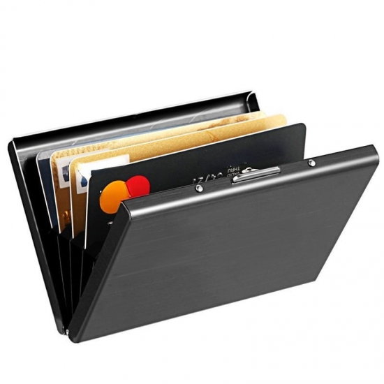 1Pc Card Holder Men Rfid Blocking Aluminum Metal Slim Wallet  Bag Anti-scan Credit Card Holder Thin Case Small Male Purses