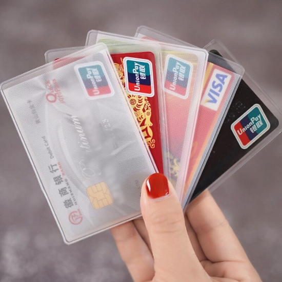 10Pcs Transparent Card Cover Protective Holder Pvc Waterproof Credit Id Business Card Protection Document Id Badge Case