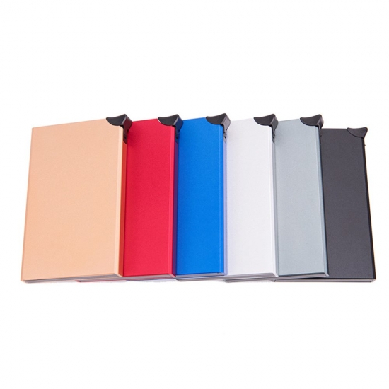 Rfid Anti-theft Smart Wallet Thin Id Card Holder Unisex Automatically Solid Metal Bank Credit Card Holder Business Mini