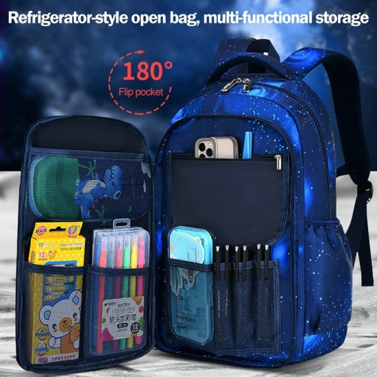 Children School Bags Waterproof  Backpacks Side-opening Boy School Backpack Schoolbag For Kids Primary School Student Mochilas