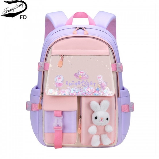 Fengdong Small Girls Primary School Bag Cute Backpacks For Children Satchel Kawaii Book Bag Kids School Backpack  Bags