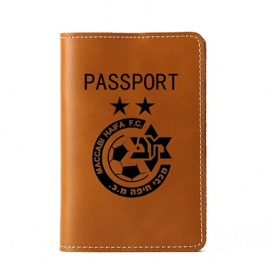 Maccabi Haifa Passport Case Mhfc Travel Genuine Leather Passport Cover