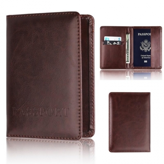 Retro Pu Leather Passport Covers Travel Accessories Id Bank Credit Card Bag Men Women Passport Fashion Leather Passport Holder