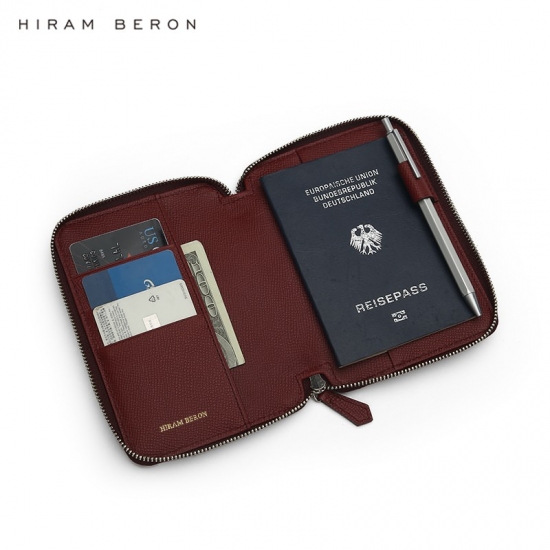 Hiram Beron Free Custom Name Italian Genuine Leather Passport Holder Travel Wallet Anti Rfid 2 Slots Passpor 6 Colors Dropship