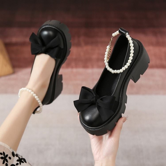 Lolita Shoes Women Japanese Style Mary Jane Shoes Women Vintage Shallow High Heels Chunky Platform Shoes Cosplay Female Sandals
