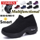 Yishen Women Tennis Shoes Sports Sneakers Cushion 5Cm Platform Elastic Casual Shoes For Women Breathable Sock Walk Wedge Shoes