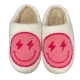Smiley Face Lightning Blue- Pink Cute Warm Indoor Family Slippers Winter Shoe For Adults And Children
