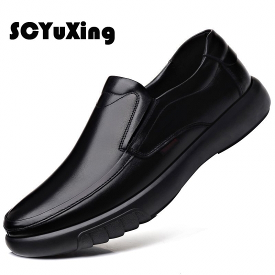 2022 Men-amp;#39;S Genuine Leather+Microfiber Leathe Shoes 38-47 Soft Anti-slip Rubber Loafers Man Casual Leather Shoes