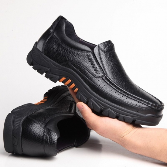 Genuine Leather Shoes Men Loafers Soft Cow Leather Men Casual Shoes New Male Footwear Black Brown Slip-on A2088