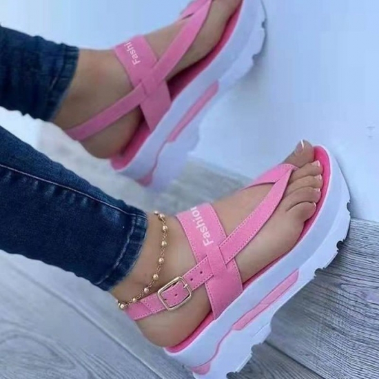 2022 Summer Women Shoes Plus Size Platform Wedge Sandals Women-amp;#39;S Closed Toe Casual Roman Sandals Correction Sandaleas De Mujer