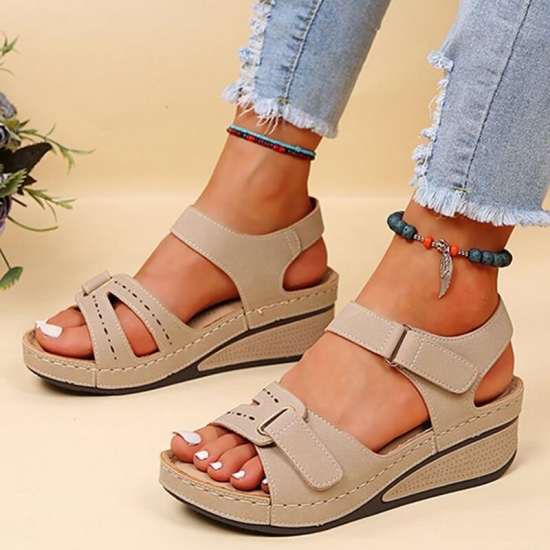 Women Sandals Summer Heels Sandalias Mujer Soft Bottom Wedges Shoes For Women 2022 New Platform Sandals Luxury Shoes On Heel