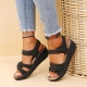 2022 New Shoes Women Thick Bottom Sandals Women Shoe Lightweight Soft Women-amp;#39;S Shoes Ankle Buckle Walking Shoes Retro Female