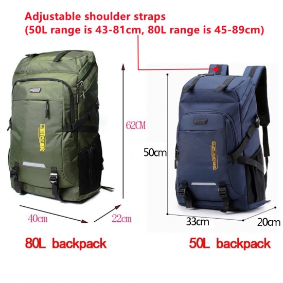 80L 50L Men-amp;#39;S Outdoor Backpack Climbing Travel Rucksack Sports Camping Hiking Backpack School Bag Pack For Male Female Women