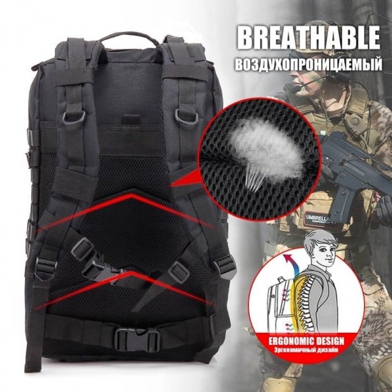 25L-45L Army Military Tactical  Mochila Camping -amp;Amp; Outdoor Backpack Large Molle Hiking Backpacks Bags Business Men Backpack