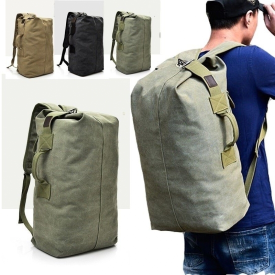 Canvas Backpack Men-amp;#39;S Bag Outdoor Sports Duffle Bag Travel Rucksack Hiking Backpacks Fishing Bag Campong Bags Backpack