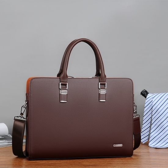 Volasss Business Leather Men Briefcase For Husband Shoulder Bag Man 14-amp;Quot; 15-amp;Quot; Laptop Briefcases Bags Large Capacity Men-amp;#39;S Handbag