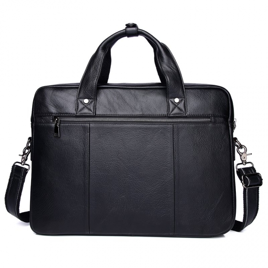 Schlatum Genuine Leather  Briefcase Men Business Luxury Crossbody Bag Fashion Cowhide Shoulder Messenger Handbag 14 Inches