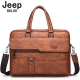 Jeep Buluo Men-amp;#39;S Business Handbag Hot Large Capacity Leather Briefcase Bags For Man 13-3 Inches Laptop Work Travel Bag Black