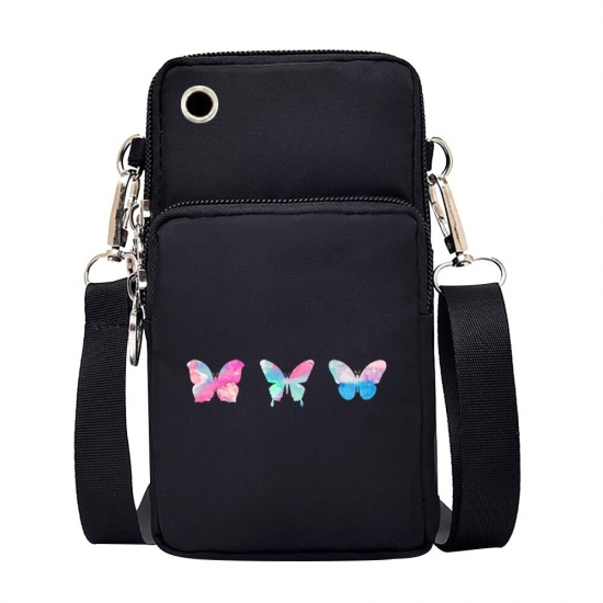 Waterproof Mobile Phone Bag Butterfly Pattern Lipstick Purses Pouch  For Iphone 12-13 Pro Max Mini X Xr 7 8 Plus Crossbody Bag