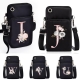 Shoulder Bags Unisex Waterproof Mobile Phone Bags  Universal For Samsung-Xiaomi-Iphone Pink Flower Printing Crossbody Bag