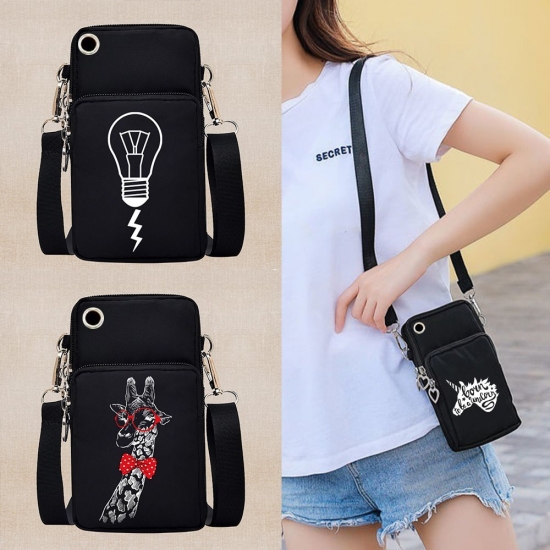 Universal Waterproof Women-amp;#39;S Shoulder Bag For Iphone Samsung Huawei Phone Case Bags White Picture Printing Series Wrist Pouch