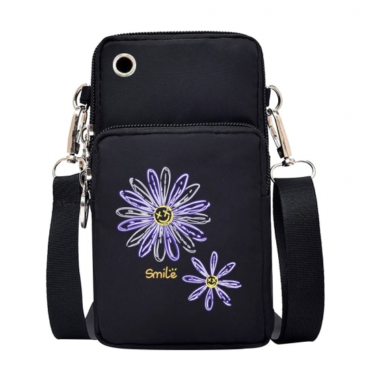 Unisex Mobile Phone Case Bag Shoulder Bag Women Mini Cross Body Bag Universal For Xiaomi- Iphone Daisy Pattern Coin Purses