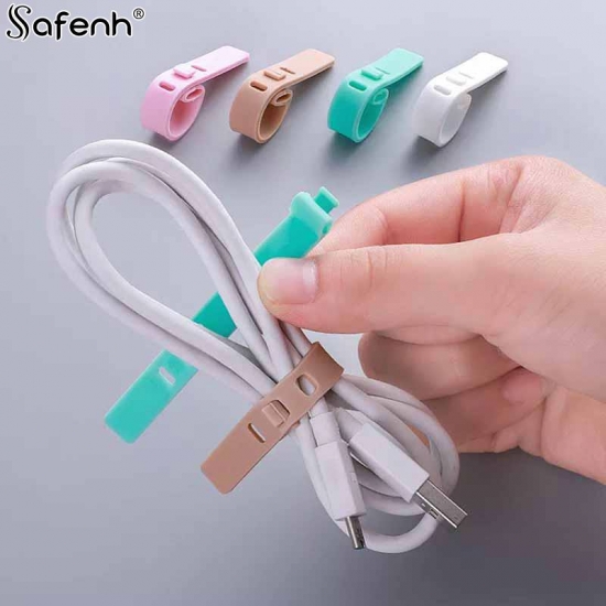 4Pcs-Set Silicone Cable Winder Earphone Protector Usb Phone Holder Accessory Packe Organizers  Creative Travel Accessories 7-5Cm