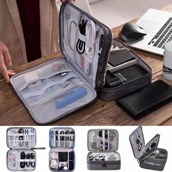 Portable Digital Storage Bags Organizer Usb Gear Cables Wires Charger Power Battery Zipper Phone Bag Case Travel Accessories