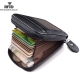 Men-amp;#39;S Wallet Genuine Pu Leather Credit Card Holder Rfid Blocking Zipper Pocket Men Bag Multi-card Zipper High Quality
