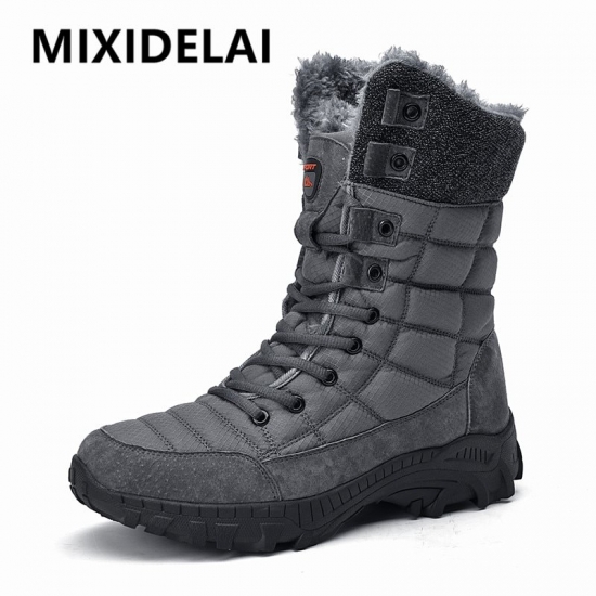 Men Winter Snow Boots Super Warm Men Hiking Boots High Quality Waterproof Leather High Top Big Size Men-amp;#39;S Boots Outdoor Sneakers
