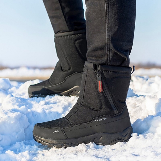 Men Boots 2023 Winter Shoes For Men Warm Snow Boots Mid-calf Men Warm Shoes Thick Plush Winter Boots For Men Women Cotton Shoes