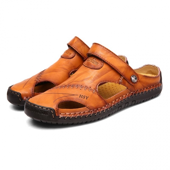 Unclejerry Men-amp;#39;S Fashion Sandals Leather Sandal For Man Comfortable And Durable Summer Outddoor Shoes