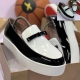 Men Vulcanized Shoes Black White  Slip-on Loafers Patent Leather  For Men Casual Shoes Chaussures Pour Hommes