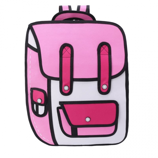 3D Jump Style 2D Drawing From Cartoon Paper Backpack Shoulder Bag Comic Bookbag Popular Backpack Bag