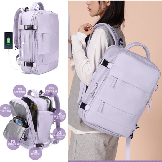Women Laptop Backpack 15-6Inch Teenage Girl Usb Charging School Backpack Independent Shoe Bag Travel Backpack Outdoor Backpack