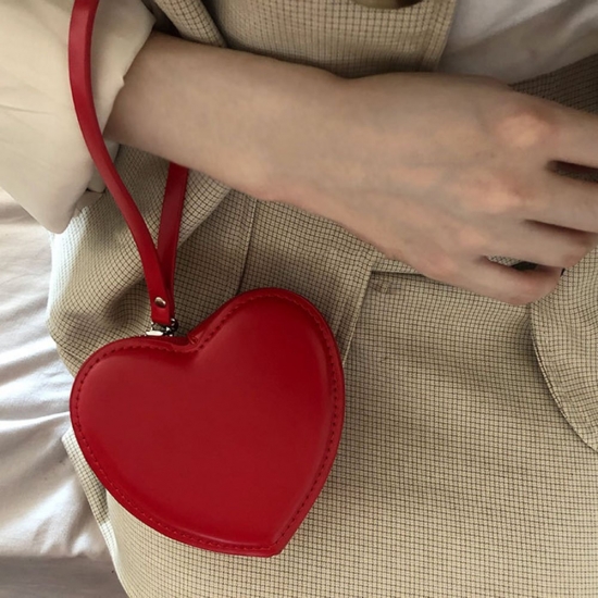Fashion Heart Shaped Mini  Purse Women Handbag Top-handle Bag Female Clutch Purse Ladies Street Party Wristlet