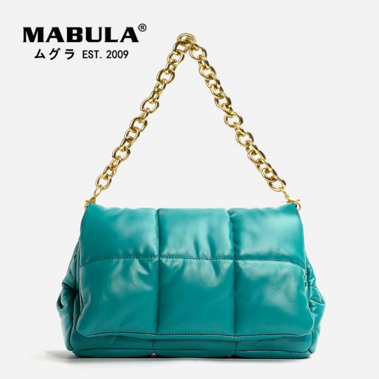 Mabula Simple Design Quilted Leather Tote Shoulder Bags Brand Square Women Crossbody Purse With Removable Strap Clutch Handbags