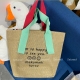 Luxury Designer Handbags For Woman Cute Cotton And Linen Printed Casual Shopping Bag Large Capacity Tote Bag Purses 2022 Hello