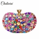 Chaliwini Evening Diamond Two Side Floral Woman Clutch Bag Multi Crystal Sling Package Wedding Purse Matching Wallet Handbags